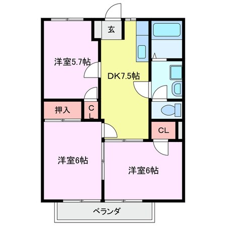 ポワソンボワールＡの物件間取画像